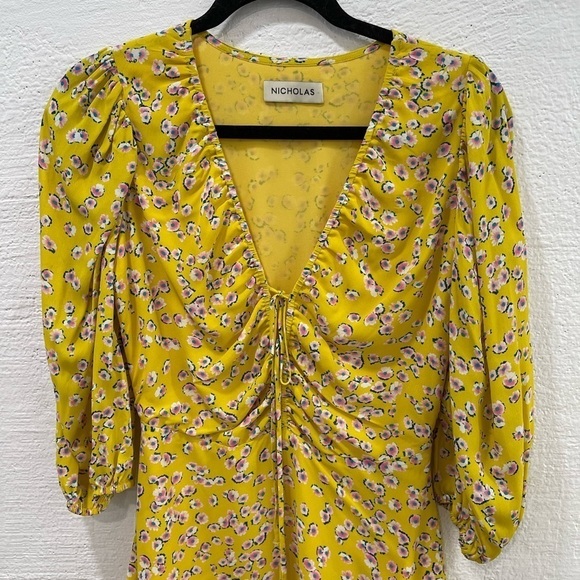 Nicholas Danni Floral Front Tie Mini Dress - Picture 4 of 8